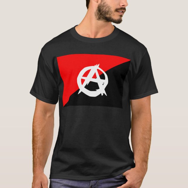Anarchist Black White and Red Flag T-Shirt (Front)