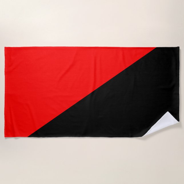 Anarchist Flag (Anarchism) Beach Towel (Front)