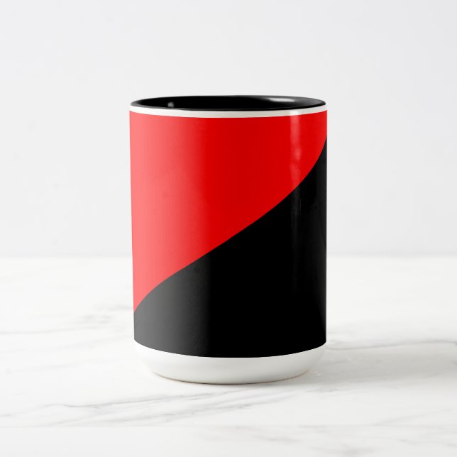 Anarchist Flag (Anarchism) Two-Tone Coffee Mug (Center)