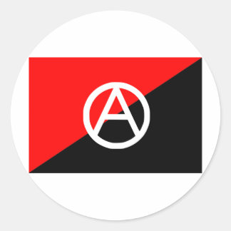Anarchist flag with A symbol Classic Round Sticker