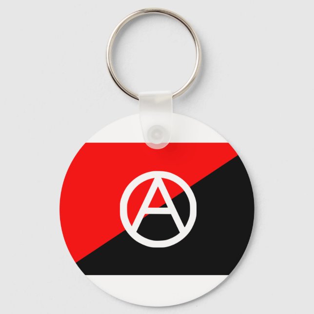 Anarchist flag with A symbol Key Ring (Front)