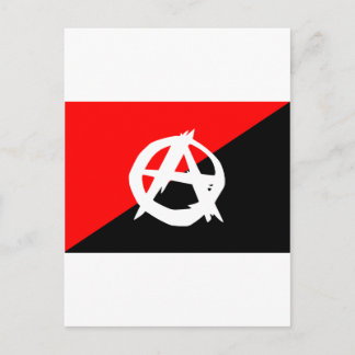 Anarchist flag with A symbol Postcard
