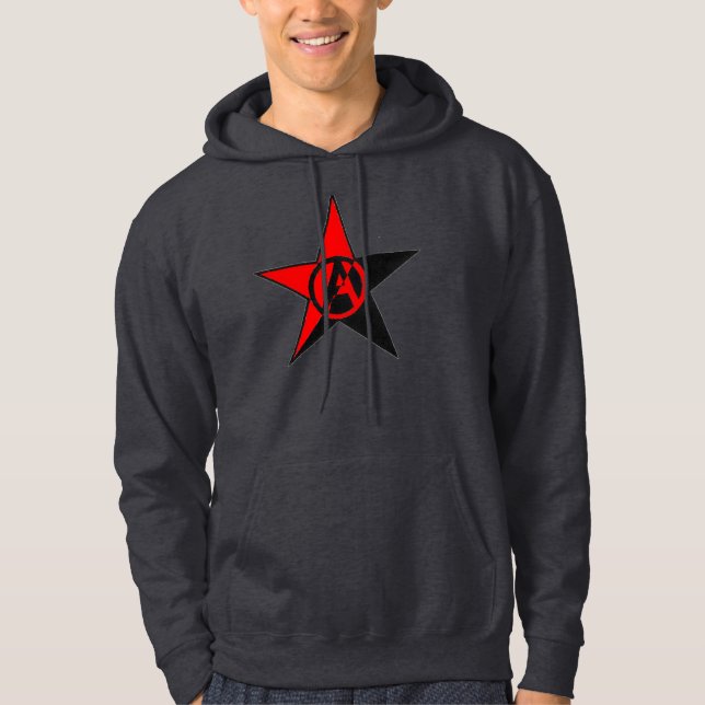 anarchist star dark grey hoodie (Front)