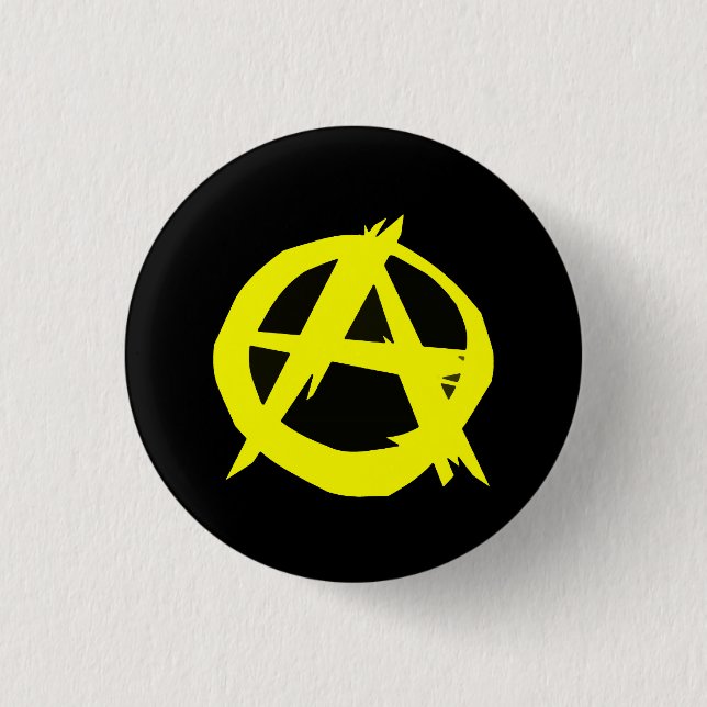 Anarcho Capitalism Black and Yellow Flag 3 Cm Round Badge (Front)