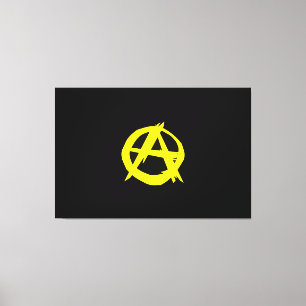 Anarcho Capitalism Black and Yellow Flag Canvas Print