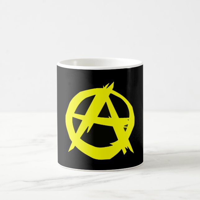 Anarcho Capitalism Black and Yellow Flag Coffee Mug (Center)