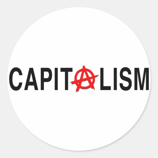 Anarcho Capitalism Classic Round Sticker (Front)