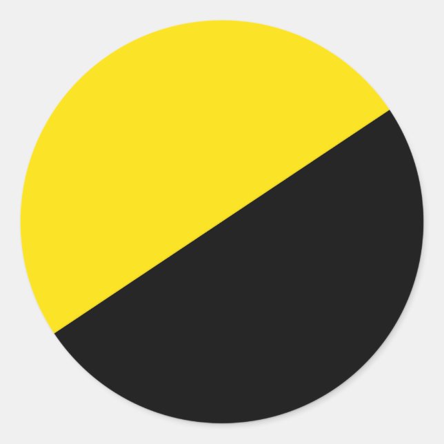 Anarcho capitalism flag anarchy symbol black yello classic round sticker (Front)