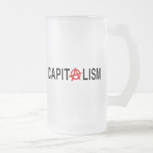 Anarcho Capitalism Frosted Glass Beer Mug