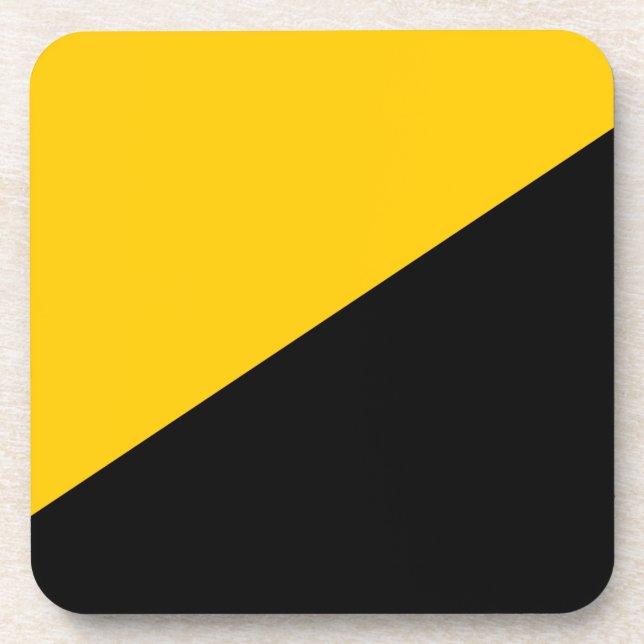 Anarcho Capitalist Black and Yellow Coaster (Front)