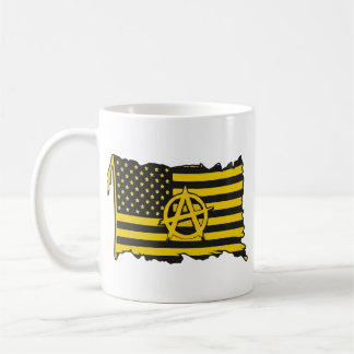 Anarcho-Capitalist Flag USA Black & Gold flag Coffee Mug