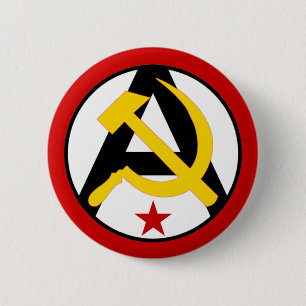 Anarcho-communist logo 6 cm round badge