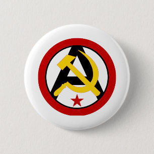 Anarcho-communist logo 6 cm round badge