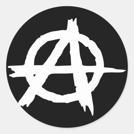 Anarchy Black Classic Round Sticker