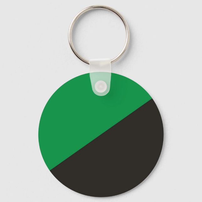 anarchy eco flag green black ecology bio key ring (Front)