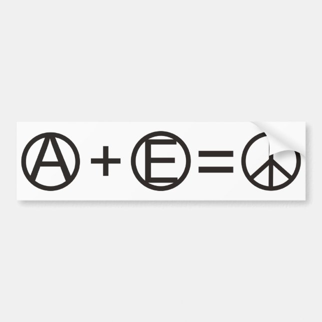 Anarchy + Equality = Peace Bumper Sticker (Front)