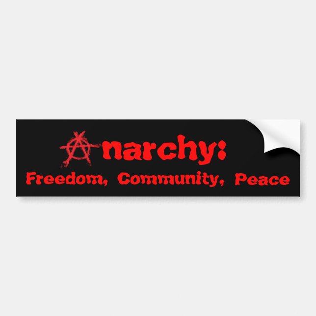 Anarchy: Freedom, Community, Peace Bumper Sticker (Front)
