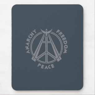 Anarchy, Freedom & Peace: Modern Anarchy Symbol Mouse Mat