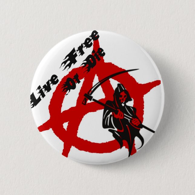 Anarchy Grim Reaper 6 Cm Round Badge (Front)