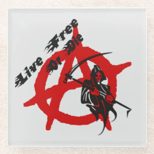 Anarchy Grim Reaper Glass Coaster