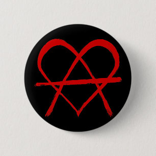 Anarchy Heart 6 Cm Round Badge