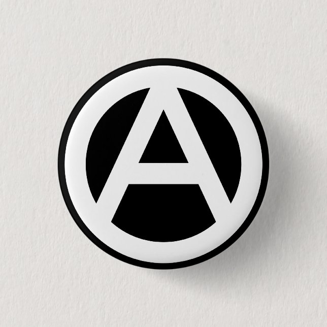 Anarchy icon Classic (black background) 3 Cm Round Badge (Front)