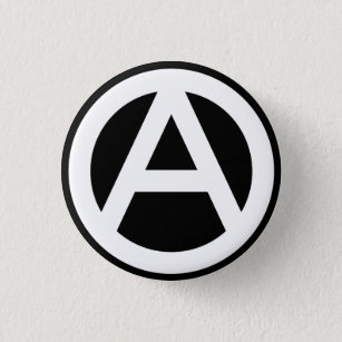 Anarchy icon Classic (black background) 3 Cm Round Badge