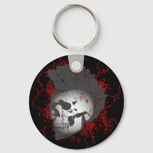 Anarchy Mohawk Skull Keychain