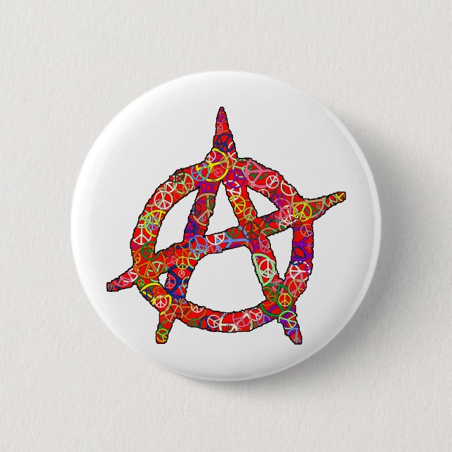 Anarchy Peace Plain 6 Cm Round Badge (Front)