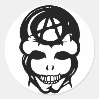 Anarchy Skull 2 Classic Round Sticker