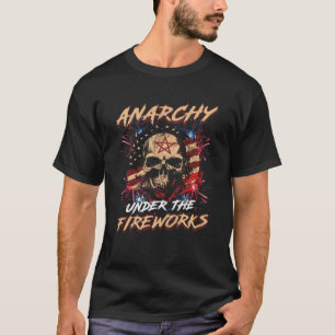 Anarchy Skull Punk Rock Grunge Distressed USA Flag T-Shirt