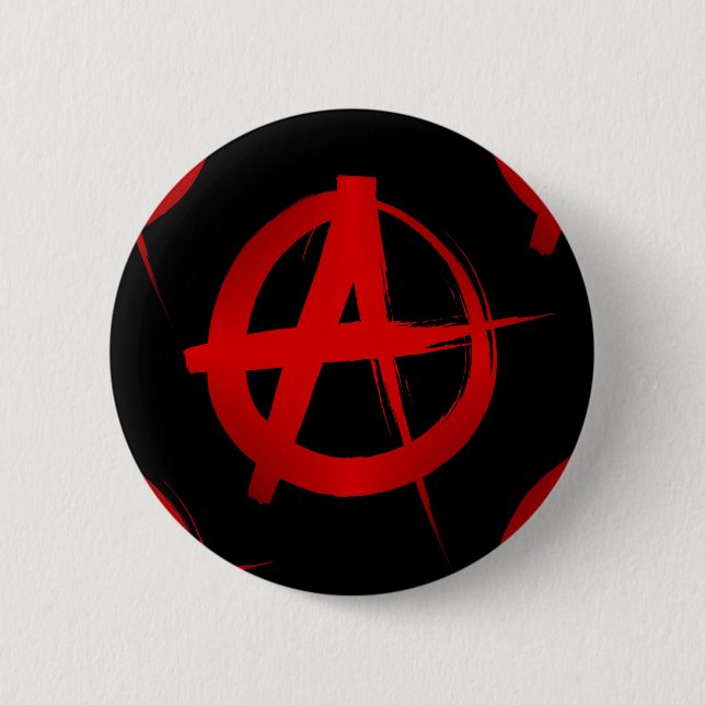 Anarchy symbol 6 cm round badge (Front)