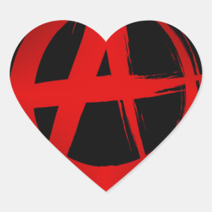 Anarchy symbol heart sticker