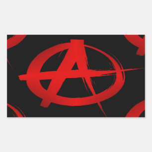 Anarchy symbol rectangular sticker