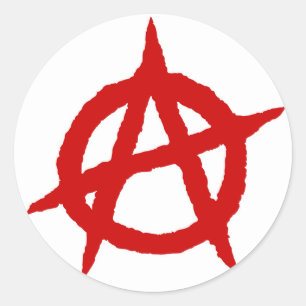 Anarchy symbol red punk music culture sign chaos p classic round sticker