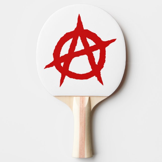 Anarchy symbol red punk music culture sign chaos p ping pong paddle (Front)