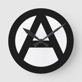 Anarchy Symbol Round Clock