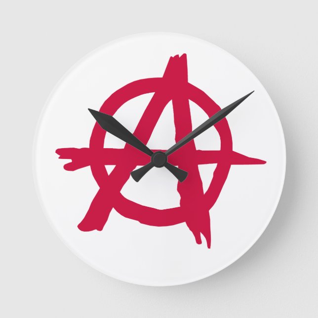 Anarchy SYmbol Round Clock (Front)