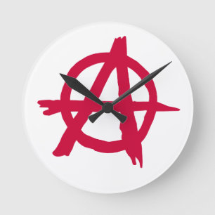 Anarchy SYmbol Round Clock