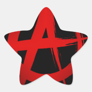 Anarchy symbol star sticker