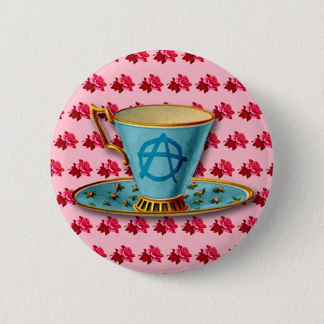 Anarchy Teacup Button Badge (Front)