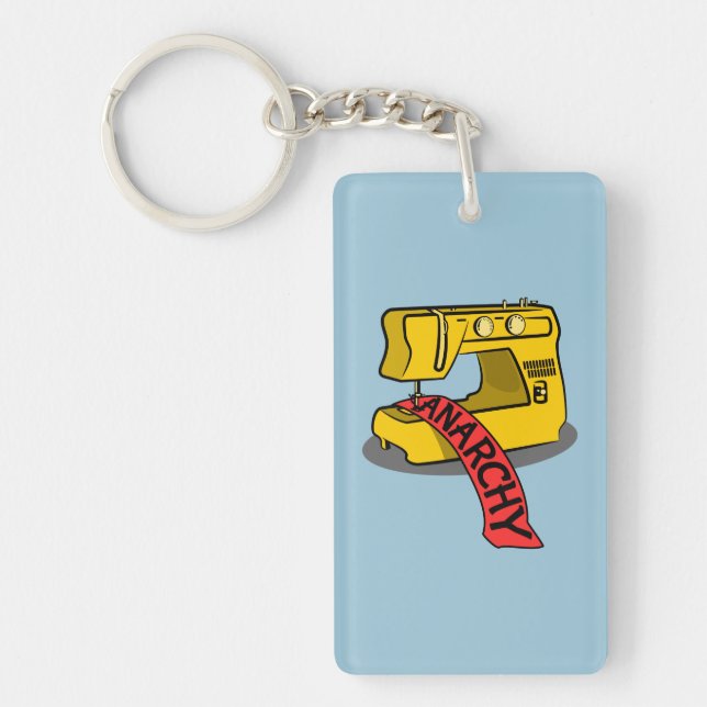 Anarchy Yellow Sewing Machine Key Ring (Front)