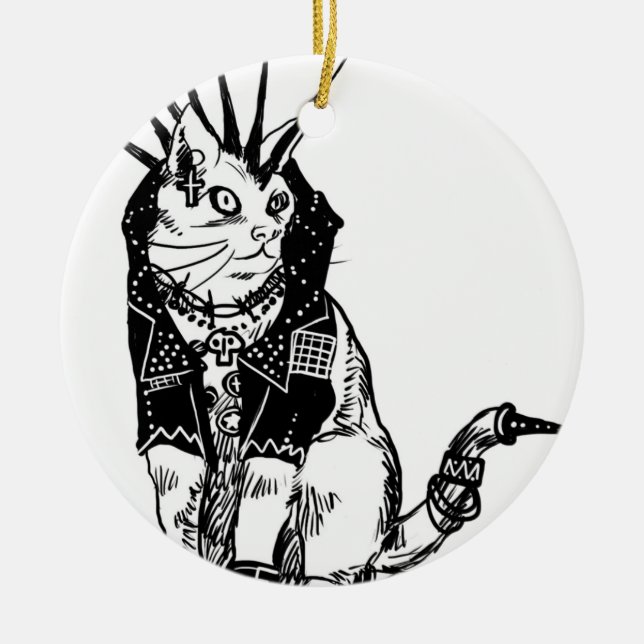 Anarkitty in the UK Ceramic Tree Decoration (Front)