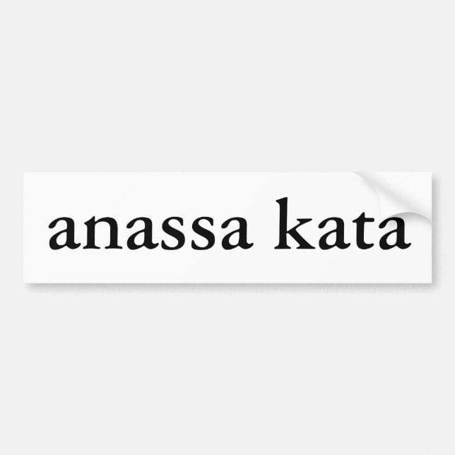 anassa kata (rectangle) bumper sticker (Front)
