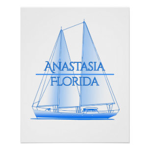 Anastasia Coastal Nautical Sailing Sailor Poster