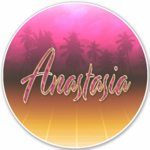 Anastasia First name name pink sticker sticker