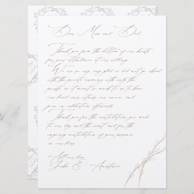 Anastasia & John Custom Wedding Thank You Invitation (Front/Back)