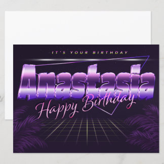 Anastasia Last Name First Name lilac retro card bi