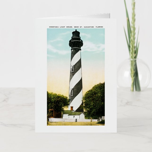 Anastasia Lighthouse Near St. Augustine, Florida Foil Greeting Card (Front)
