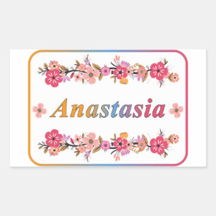 Anastasia Name Rectangular Sticker